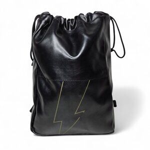 Carolina Herrera Bad Boy New York Cinch Top Back Pack Vegan Leather Academic